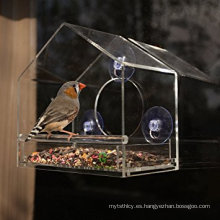 Acrilico Clear View Window Alimentador para pájaros